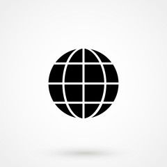 Wall Mural - Globe Icon Vector Illustration on the white background.
