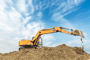 Wall Mural - excavator in construction site