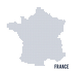 Sticker - vector dotted map of france isolated on white background .