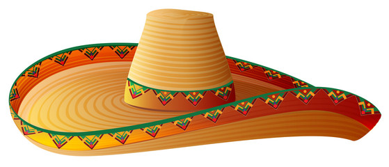 Sombrero Mexican Straw Hat with wide margins