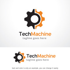 Wall Mural - Tech Machine Logo Template Design Vector, Emblem, Design Concept, Creative Symbol, Icon