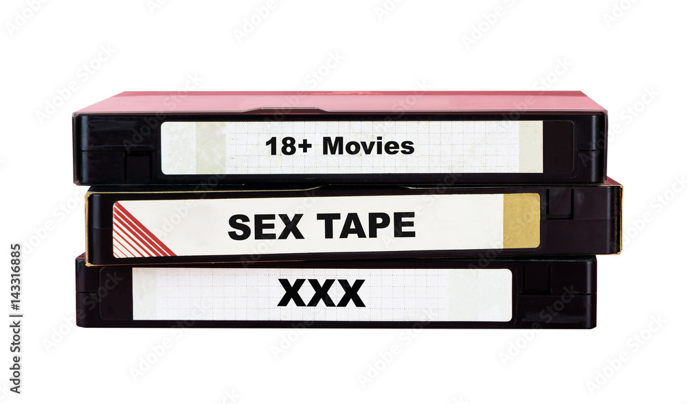 Video tape label with sexy XXX 18+ adult movie sex tape isolated Stock Photo Adobe Stock