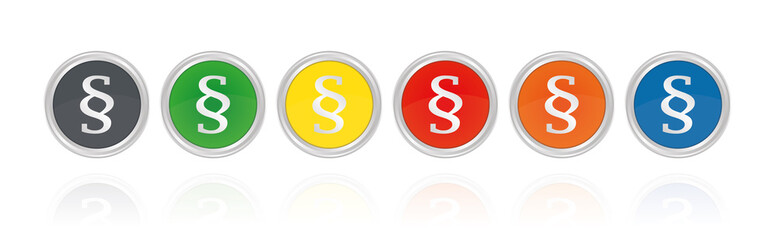 Sticker - Silberne Buttons, bunt - Paragraph Gesetz