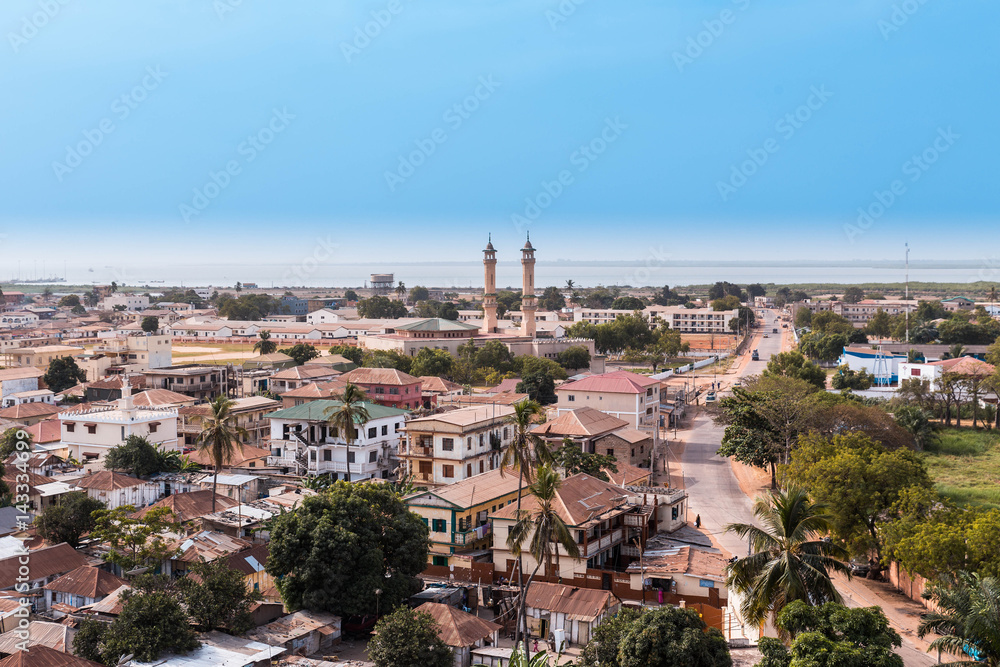 Panorama Banjulu stolicy Gambi - obrazy, fototapety, plakaty 