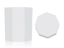 Octagonal Box For Your Design And Logo. It's Easy To Change Colors. Mock Up. Vector EPS 10