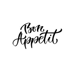 Wall Mural - Modern vector lettering. Hand lettered quote for wall poster. France phrase Bon appetit in english enjoy your meal