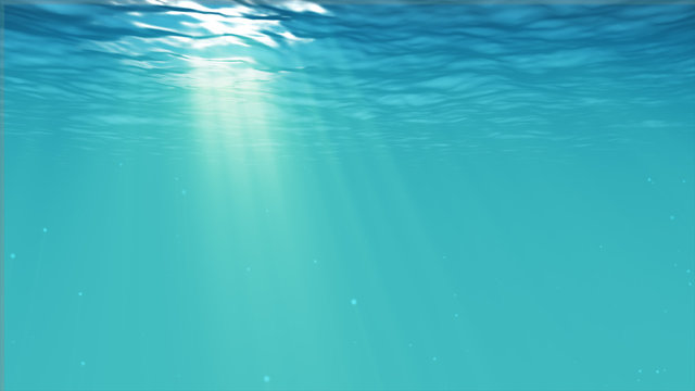 Underwater blue background in sea with copy space