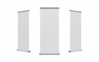 blank roller banner set. 3d illustration isolated white background