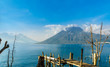 View on Lago Atilan and Volcano San Pedro in Guatemala from San Marco