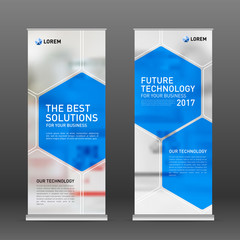 Wall Mural - Medical roll up banner design layout. Vertical banner design template.