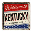 Welcome to Kentucky vintage rusty metal sign