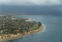 Aerial Helicopter Shot Of Santa Barbara