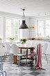 © FOLIO - Sweden, Domestic kitchen with white table and chairs