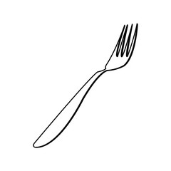 Poster - fork icon over white background. vector illustration