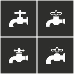 Wall Mural - Faucet icon set.