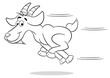 rennende Cartoon Ziege 