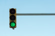 Traffic light on a sky background