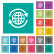 International square flat multi colored icons