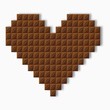Символ сердце шоколад плитка вектор изолированный