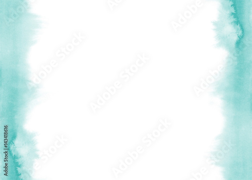 Delicate Watercolor Frame Blue Green Turquoise Watercolour