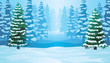 Horizontal seamless background with winter landscape