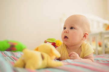 Wall Mural - Boy and Colorful Toys