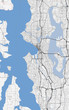Map Seattle city. Washington Roads