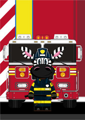 Poster - F is for Fireman Zebra Letter F