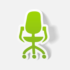 Sticker - realistic design element: office chair