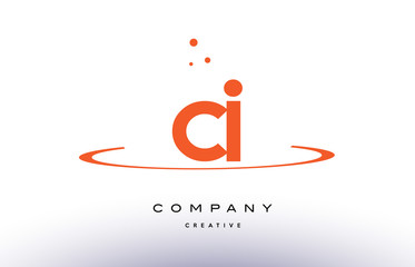 CI C I creative orange swoosh alphabet letter logo icon