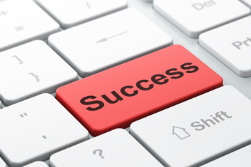 Business concept: Success on computer keyboard background