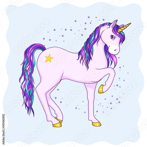 Süßes Märchen Einhorn Comic – Stock-Vektorgrafik | Adobe Stock