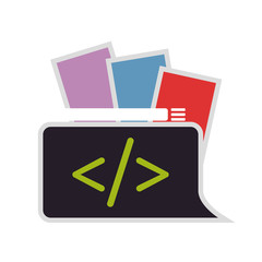 HTML programming code icon vector illustration graphic design