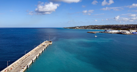 Wall Mural - Bridgetown, Barbados - Tropical island - Caribbean sea - Cruise harbor and wharf