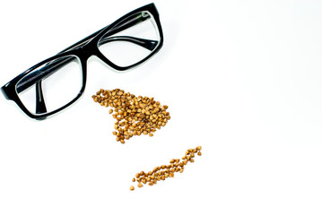 Eye glasses on white background