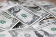 Pile of American One Dollar Bills Closeup
