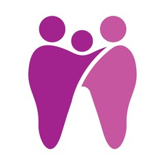 Poster - dental care family logo vector. icon vector.