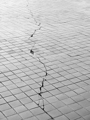 Canvas Print - crack tile floor