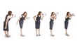 © vectorfusionart - Multiple image of businesswoman screaming in megaphone