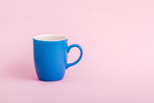 Colorful Coffee Mug On Pink Background