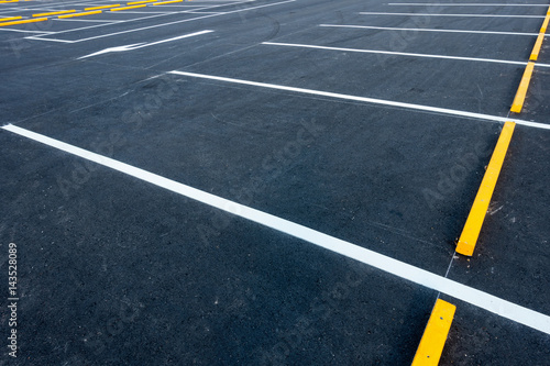 Fotografija  Empty car parking lots, Outdoor public parking.