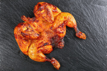 Canvas Print - whole barbecued golden skin tasty chicken