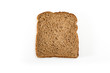 Whole grain sandwich bread slice, on white background.