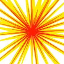 Comic Red And Yellow Radial Lines Background