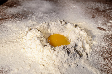 Dough preparation for baking.