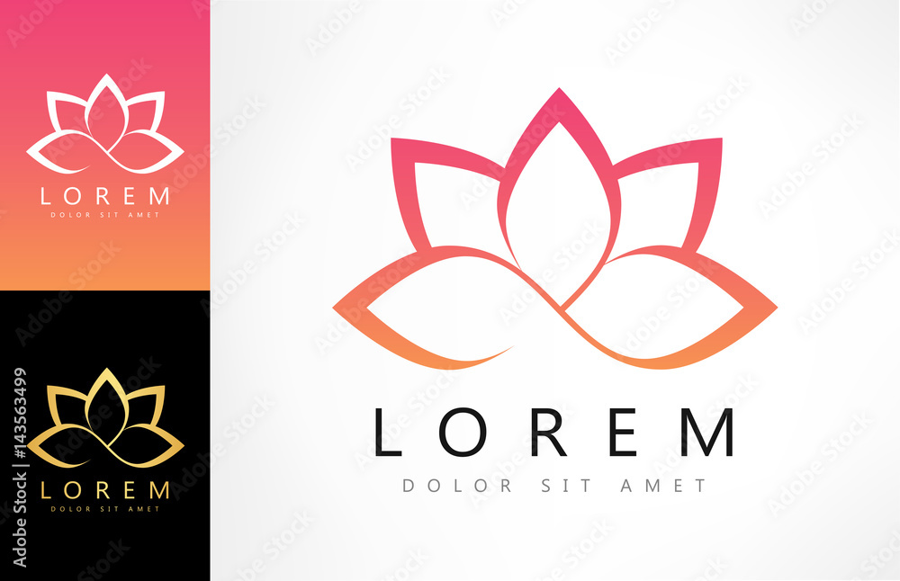 Lotus flower logo - obrazy, fototapety, plakaty 