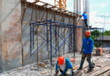 © pramot48 - blur focus of worker  in construction site workplace  building