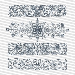 Decor ornament pattern in antique roman and baroque style with decorative design