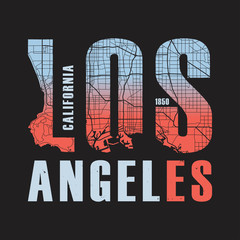 Wall Mural - Los Angeles California tee print. Vector illustration.