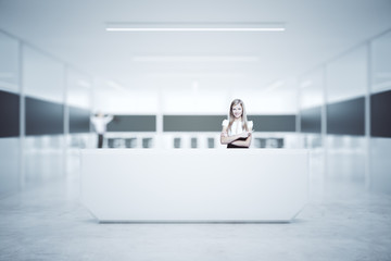 Wall Mural - Woman at reception desk